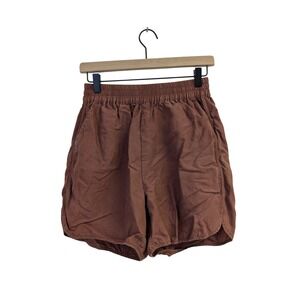 Tradlands Glenn Long Shorts Linen‎ Blend Retro Sustainable Rust Small